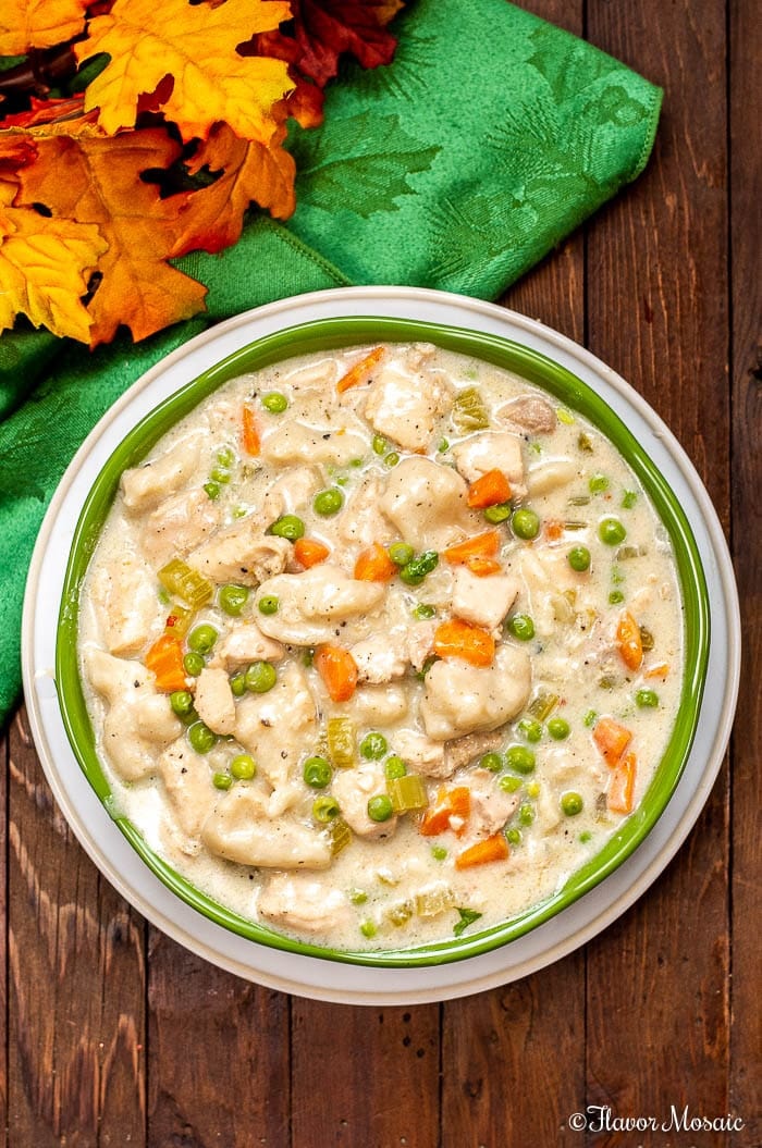 image of chicken and dumplings in a bowl