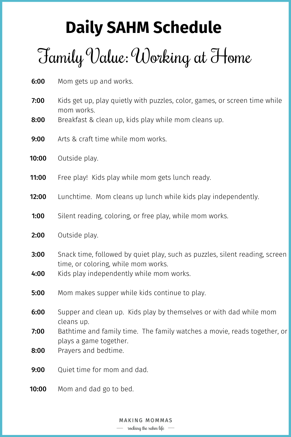 Wanna Create the Best Ever Stay at Home Mom Schedule? Here’s How ...