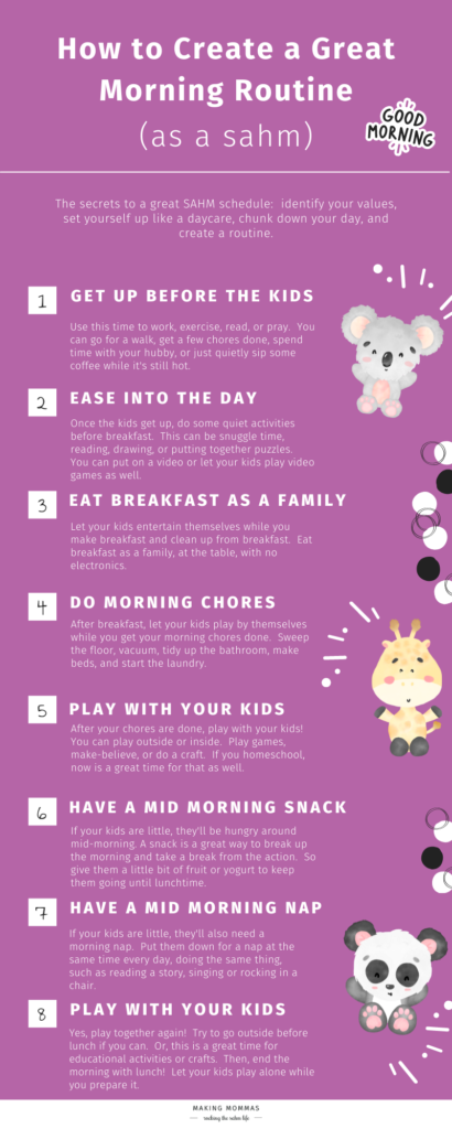 how to create a great morning routine as a stay at home mom 