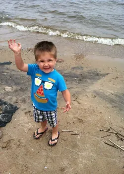 image of toddler at the beach
