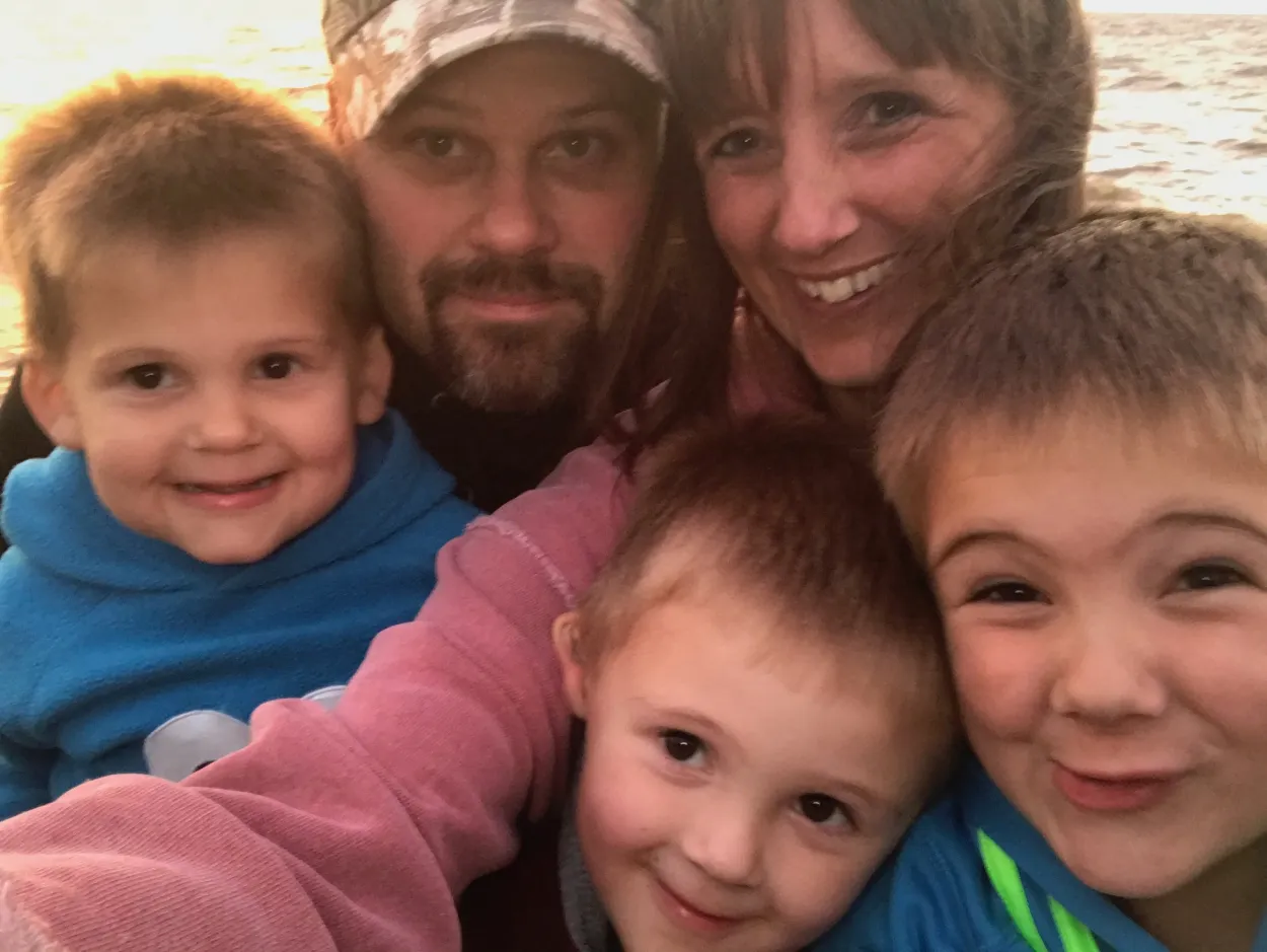 selfie of family at the lake - why I love my husband