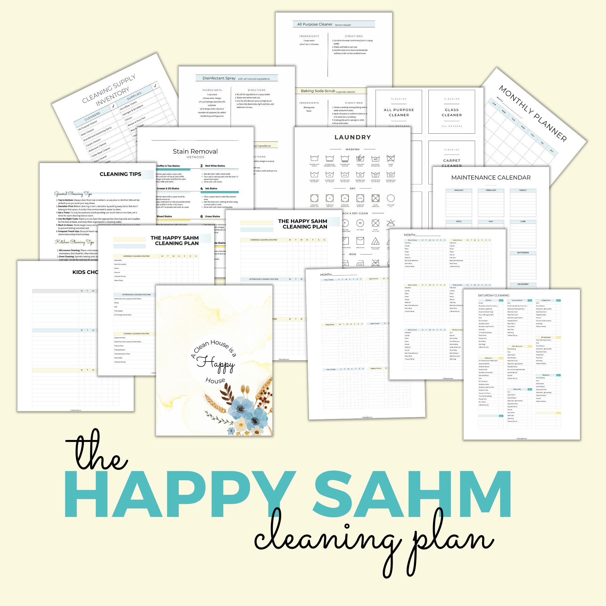 image of the happy sahm cleaning plan
