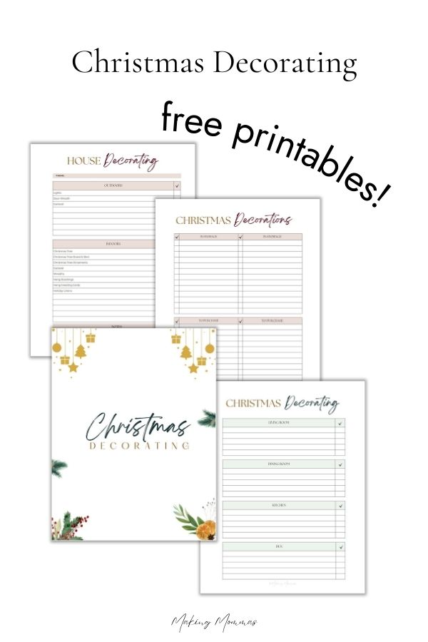 Preview of the Christmas Decorating section from the planner, featuring printable pages to organize decorating ideas, create checklists, and plan festive touches for your home this holiday season.