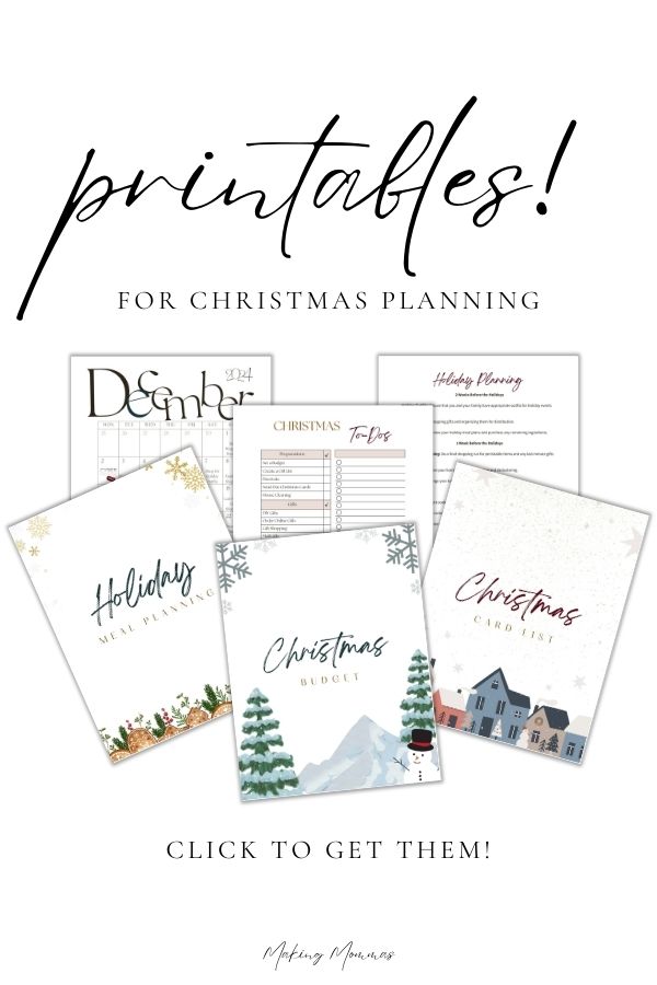 Printables for Christmas Planning, including holiday meal planning, Christmas budgets, to-do lists, and a Christmas card list. Perfect for staying organized and stress-free during the holiday season. Click to get them now!