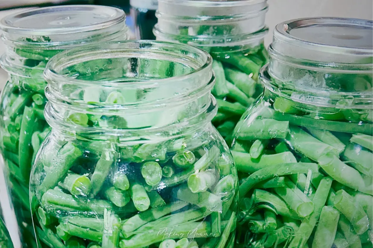 image of green beans in a jar