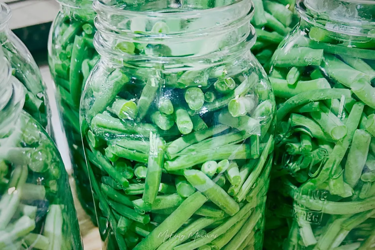 image of green beans in a jar