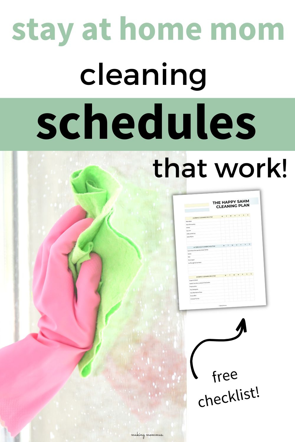image of stay at home mom cleaning schedules that work