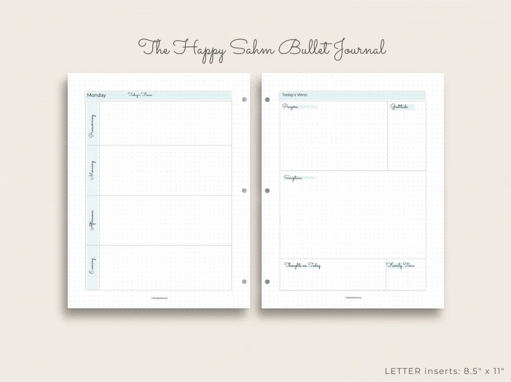 image of the happy sahm bullet journal