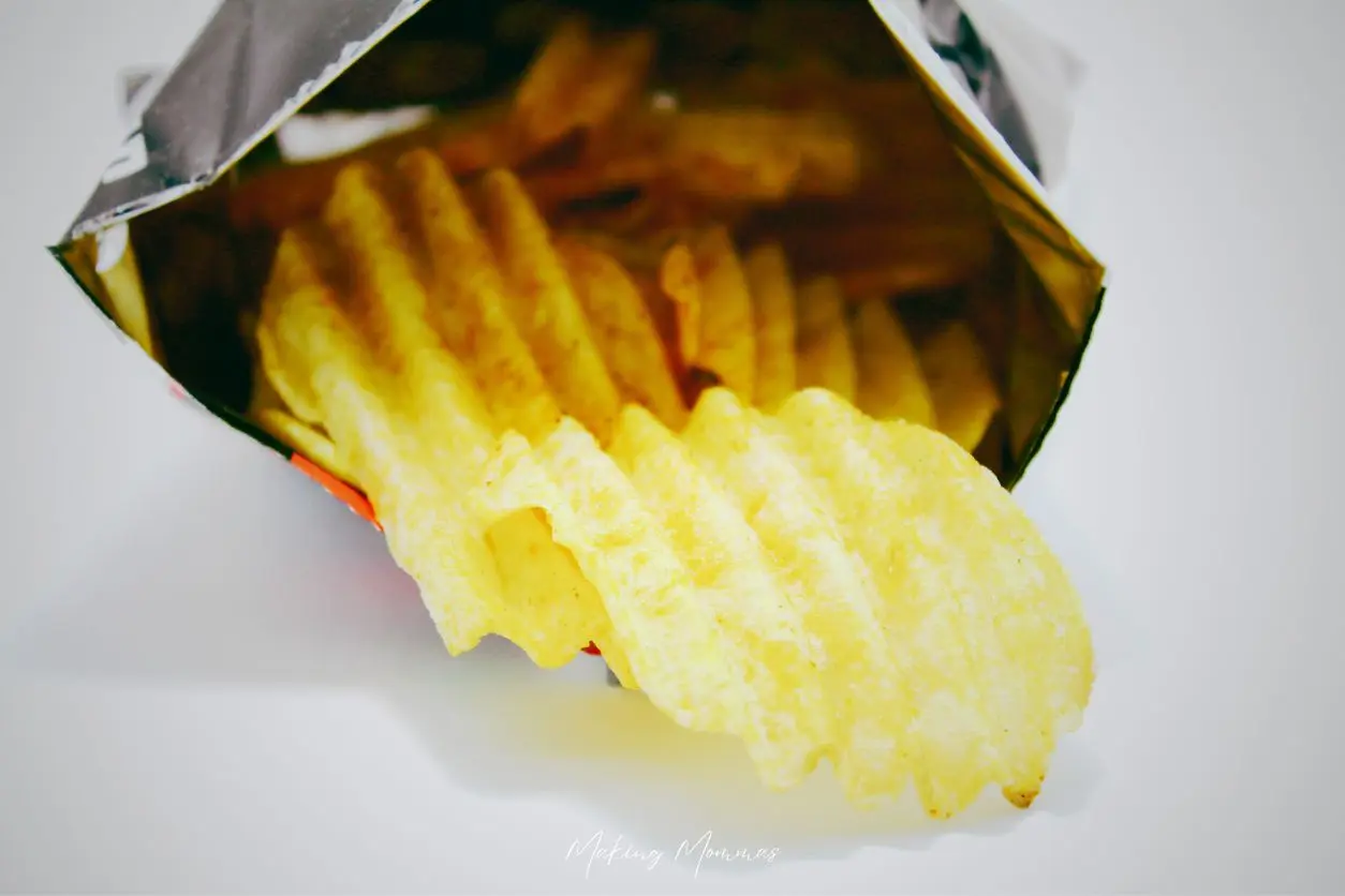 image of an open chip bag