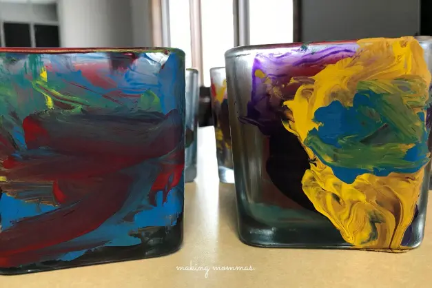 painted candle holders