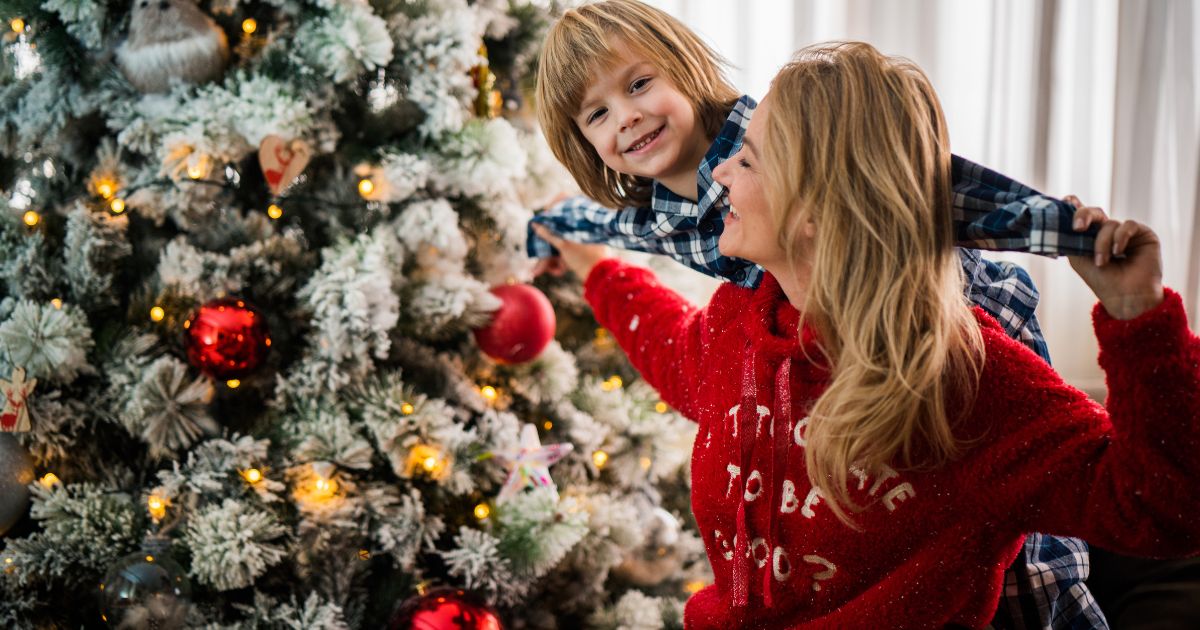 image of mom and son at Christma