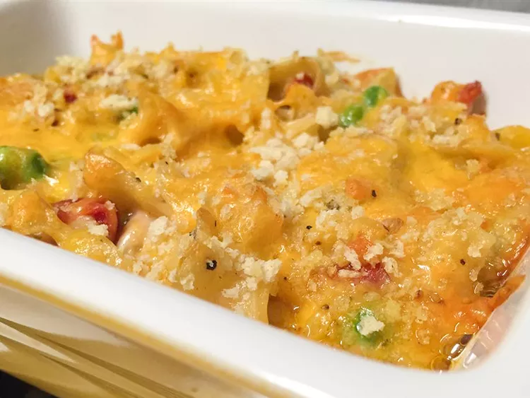 image of cheesy tuna noodle casserole