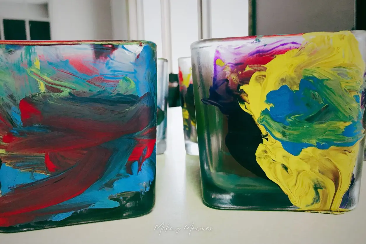 image of painted candle votives