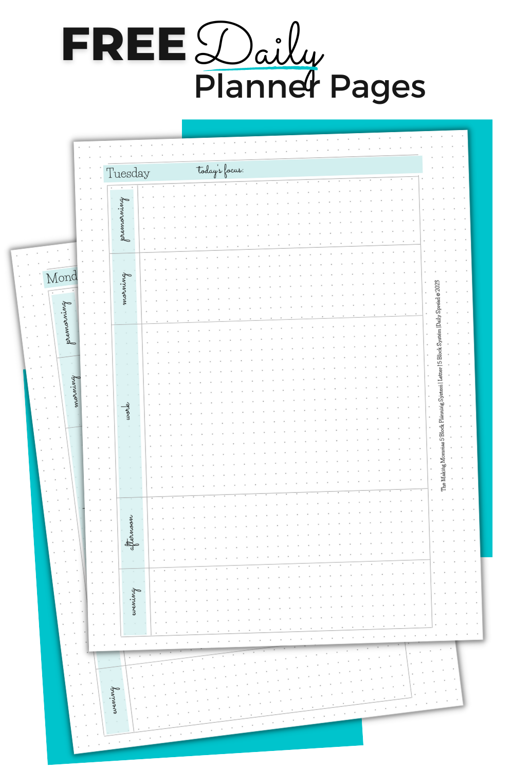 pin of free daily planner pages