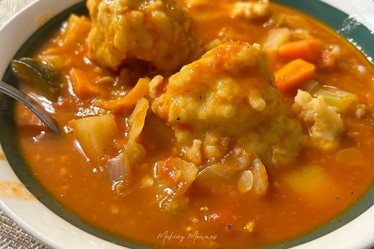 Image of hamburger vegetable soup in a bowl.