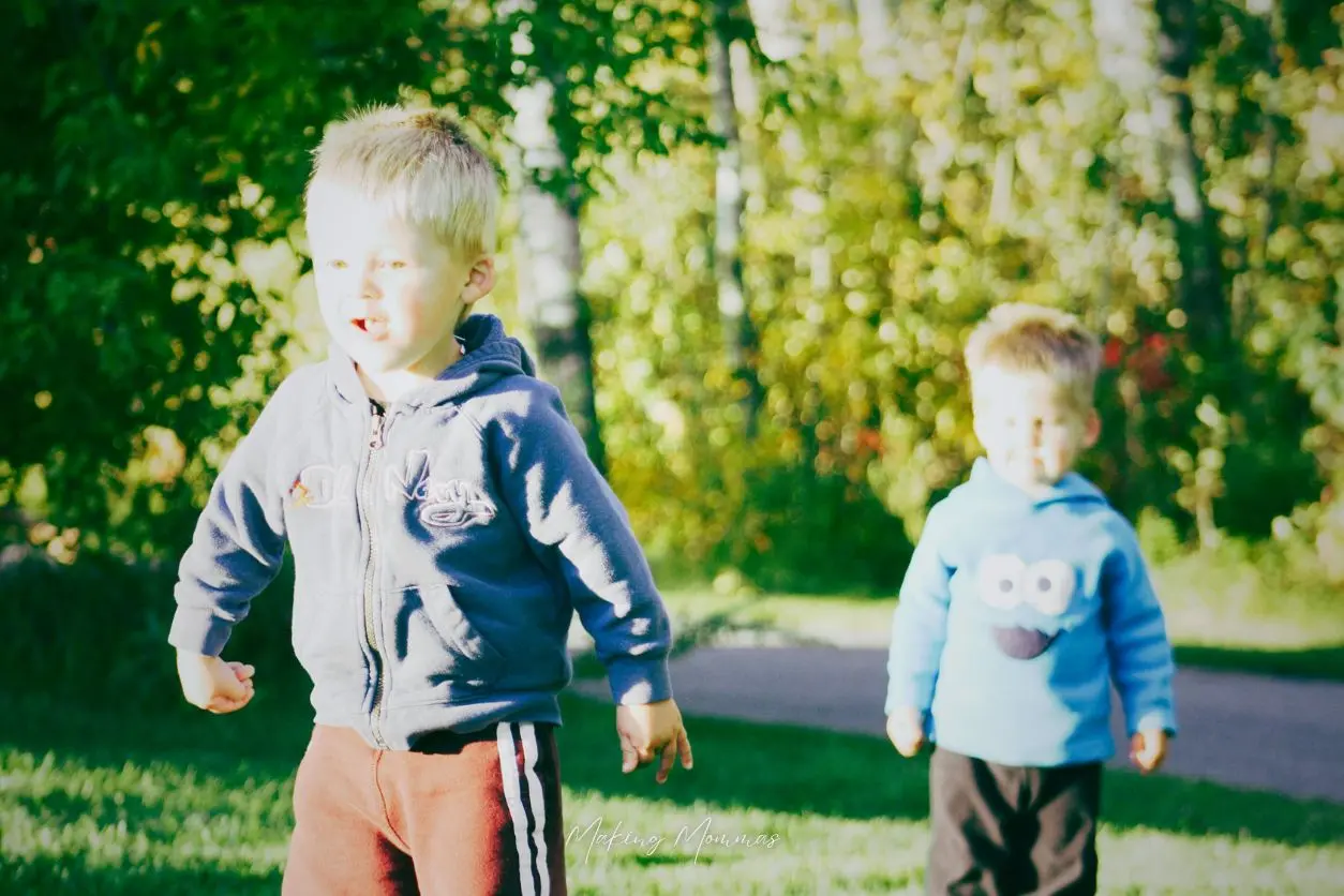 image of two little boys walking