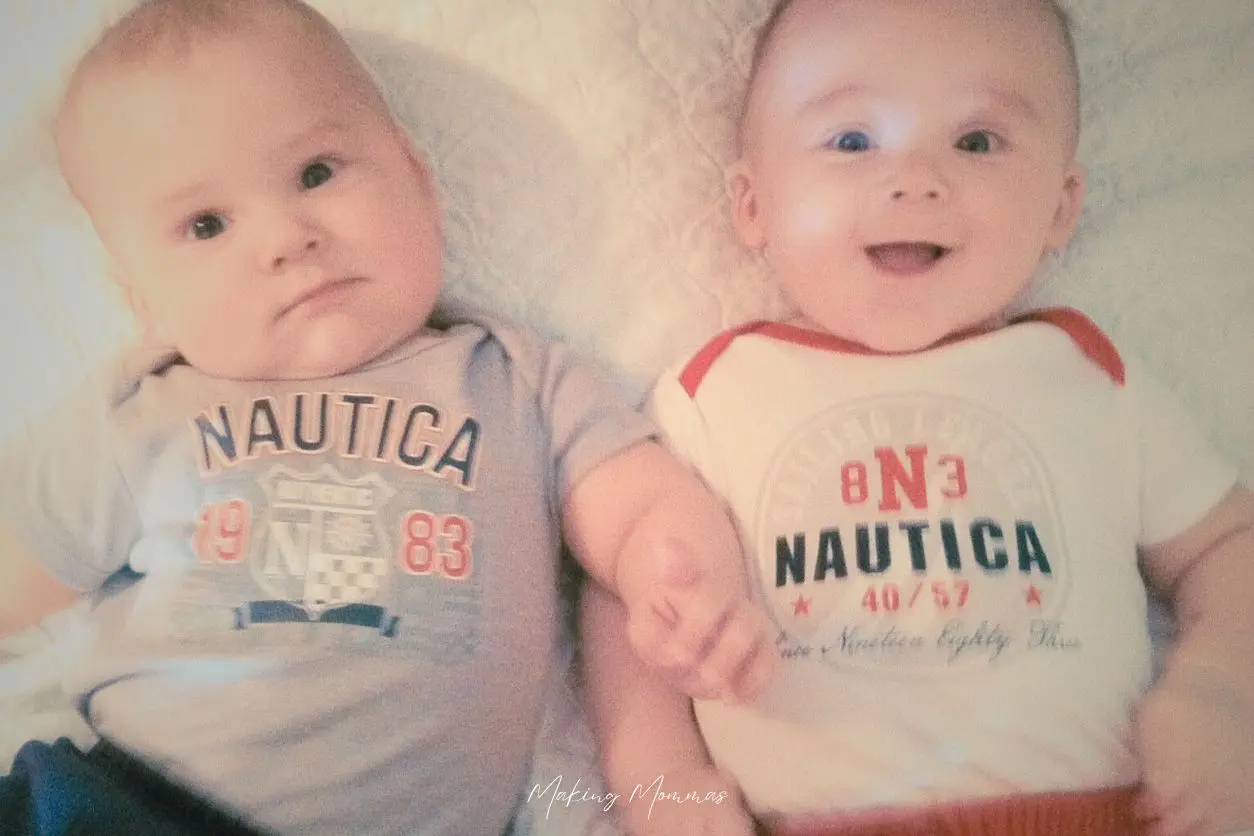 image of twin in nautica matching shirts