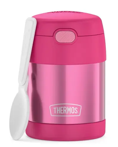 image of a pink thermos