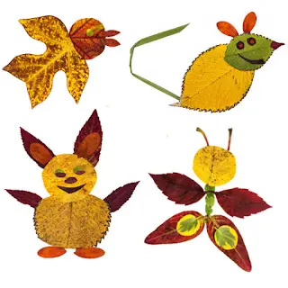 image of animals made out of leaves