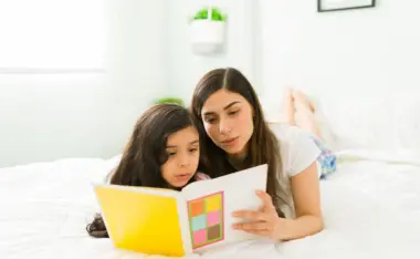 image of mom and child reading