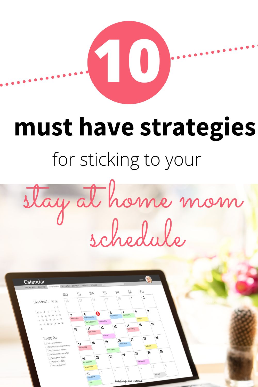 pin image of 10 must have strategies for sticking to your stay at home mom schedule