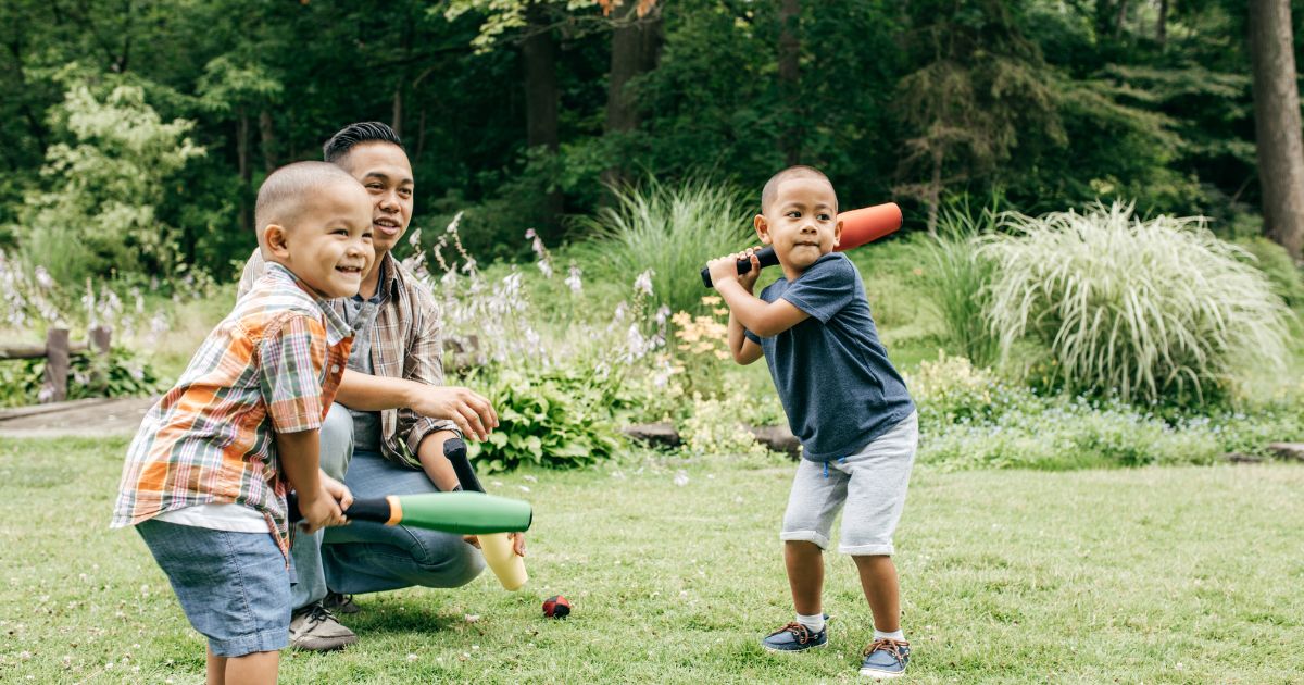 image of children playing tball