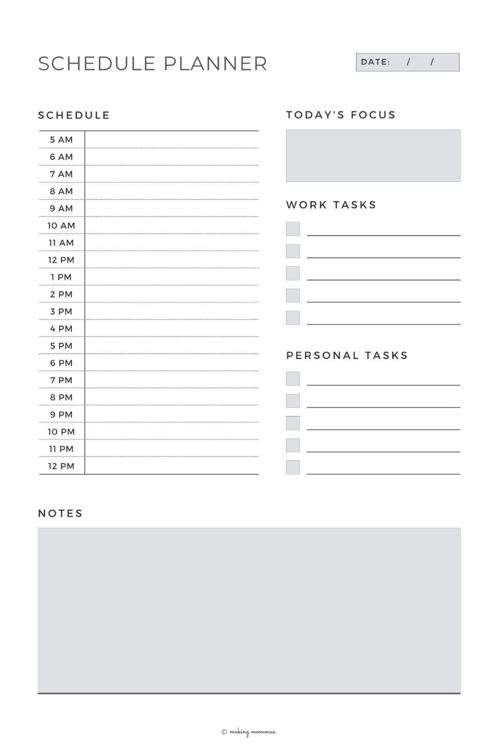 sahm schedule template