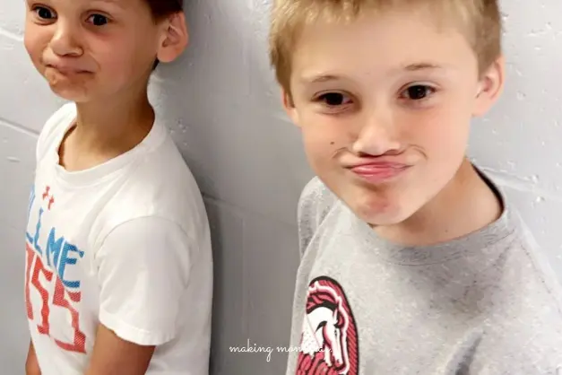 image of two boys making silly faces