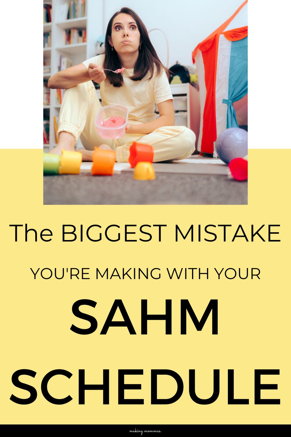 pin image of the biggest mistake you're making with your sahm schedule