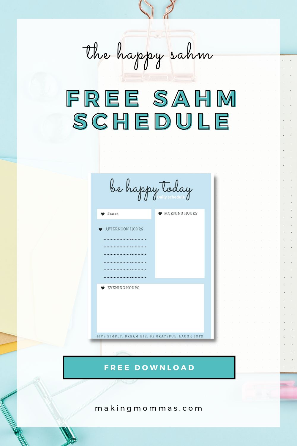 pin image of free printable stay at home mom schedule 