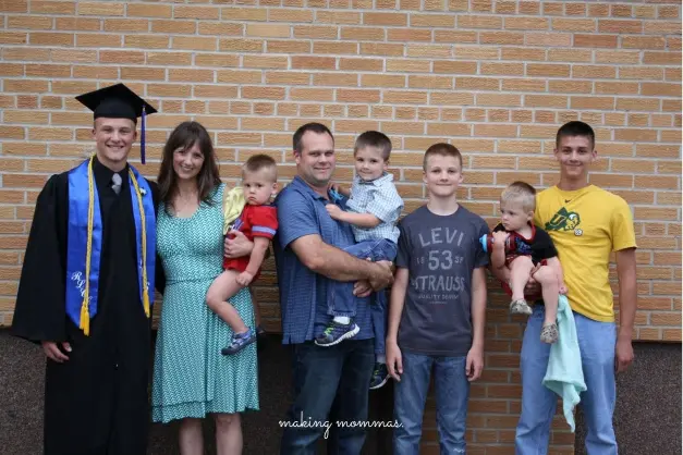 image of a large family at a boy's graduation