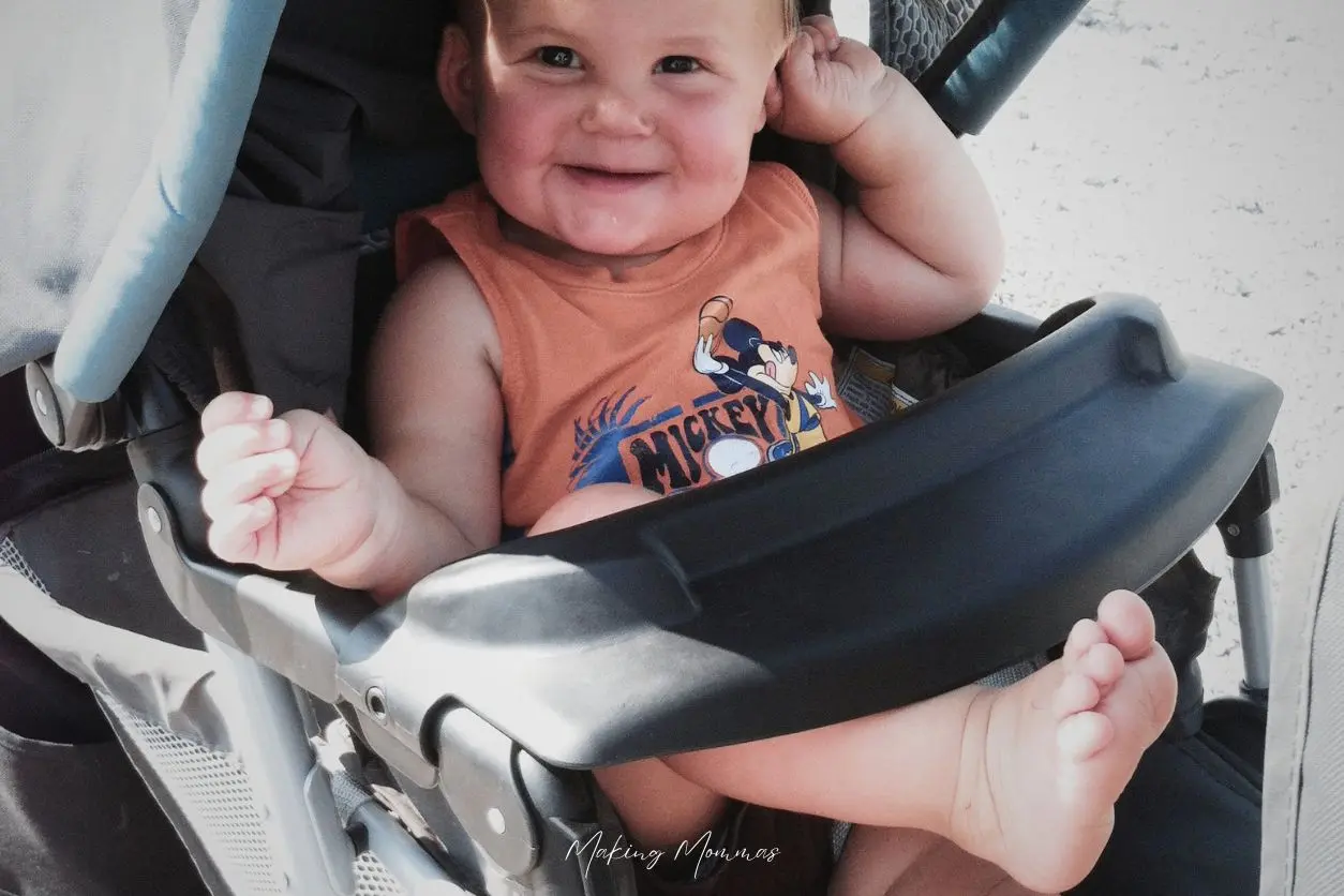 image of an 18 month old in a stroller